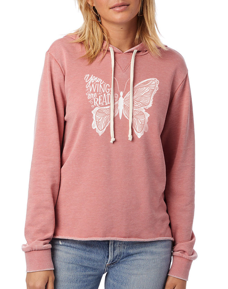 Women s Your Wings Are Ready Pink French Terry Hoodie