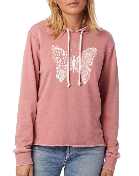 French Terry Zip Hoodie, Hearts Red & Pink