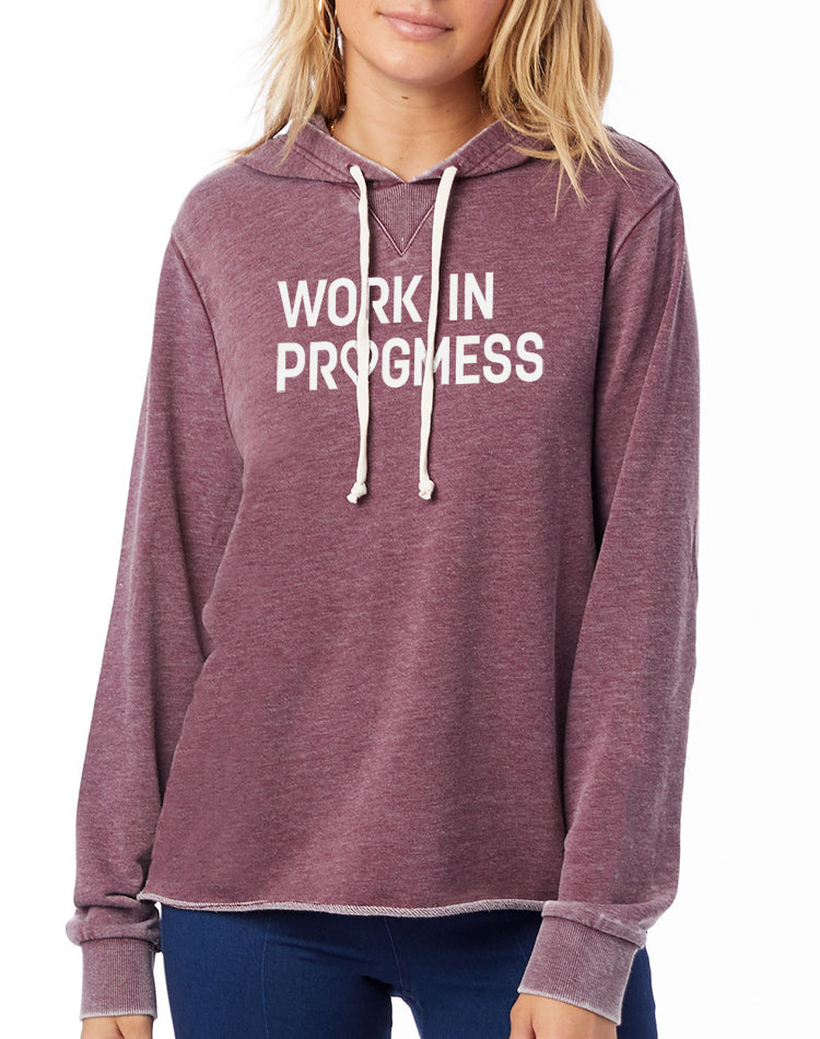 Women's Work In Progmess French Terry Pullover Hoodie - Breathe in Detroit