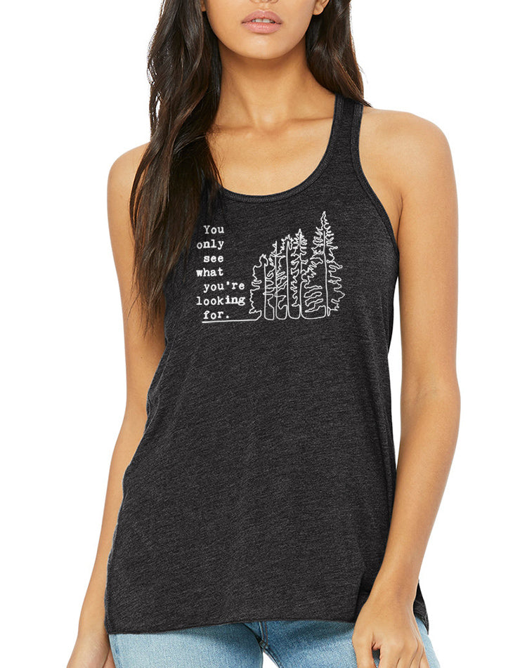 Women's You Only See What You're Looking For Flow Tank - Breathe in Detroit