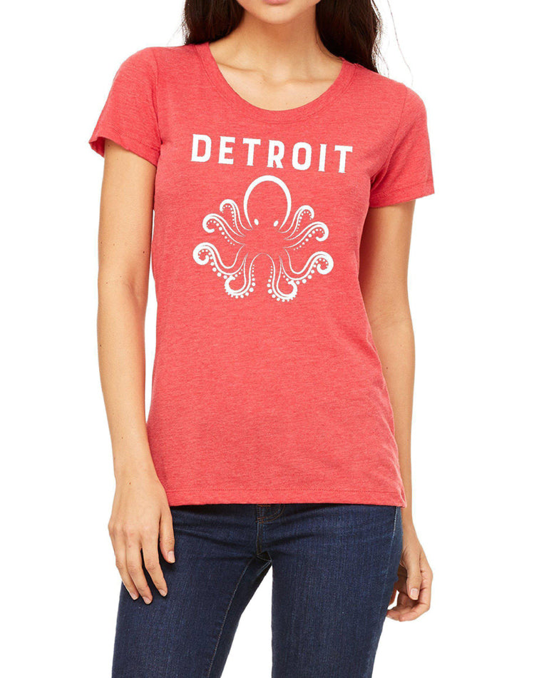 Women's Detroit Octopus Triblend Tee - Breathe in Detroit