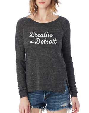 Women's Signature Detroit Long-Sleeve Raglan Pullover - Breathe in Detroit
