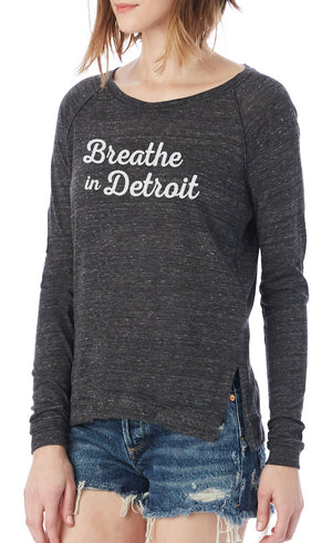Women's Signature Detroit Long-Sleeve Raglan Pullover - Breathe in Detroit