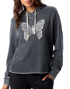 Women's Your Wings Are Ready French Terry Pullover Hoodie - Breathe in Detroit