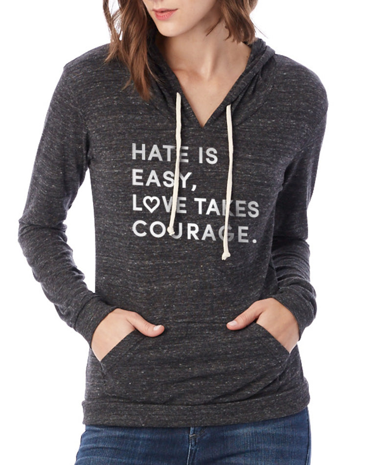 Women's Love Takes Courage Eco-Jersey Pullover Hoodie - Breathe in Detroit