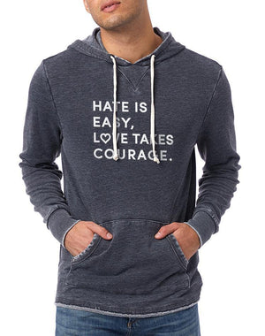 Unisex Love Takes Courage French Terry Pocket Hoodie - Breathe in Detroit