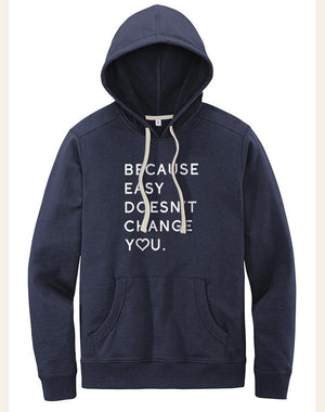 Unisex Because Easy Doesn't True Recycled Pullover Hoodie - Breathe in Detroit