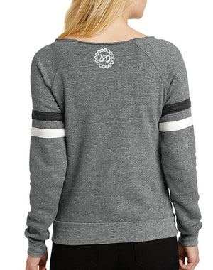 Women's Go Love Yourself Grey Stripe Maniac Sweatshirt - Breathe in Detroit