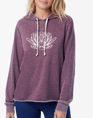 Women's Rising Lotus French Terry Pullover Hoodie - Breathe in Detroit