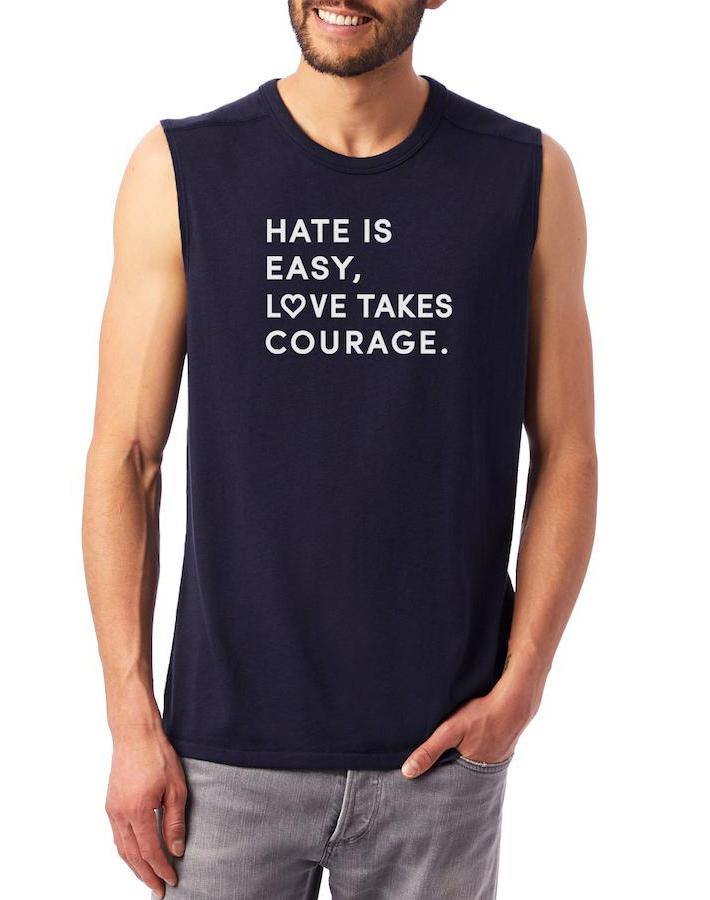 Unisex Love Takes Courage Vintage Muscle Tank - Breathe in Detroit