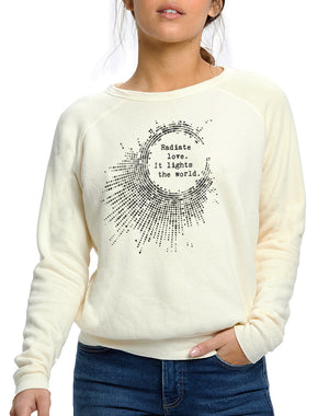 Women's Radiate Love Raglan Pullover Sweatshirt - Breathe in Detroit