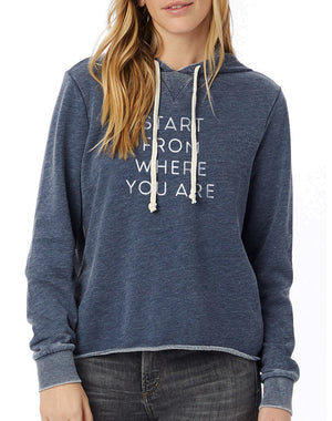 Women's Start From Where You Are French Terry Pullover Hoodie - Breathe in Detroit