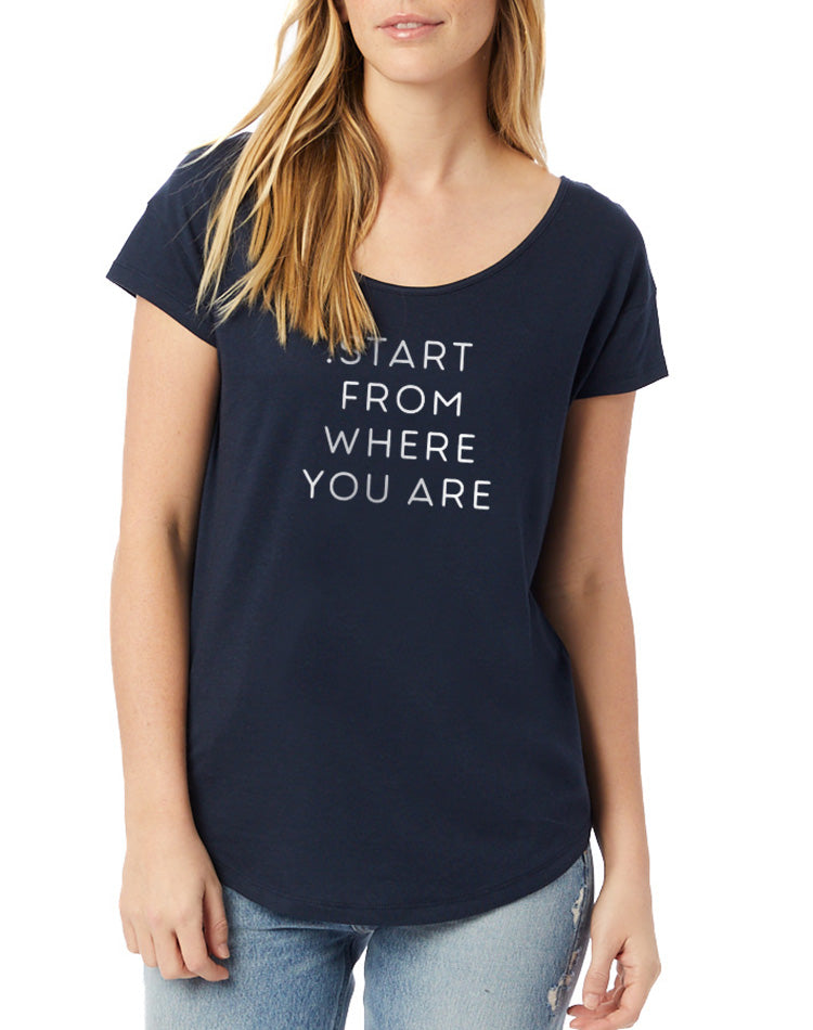 Women's Start From Where You Are Flowy Modal Tee - Breathe in Detroit