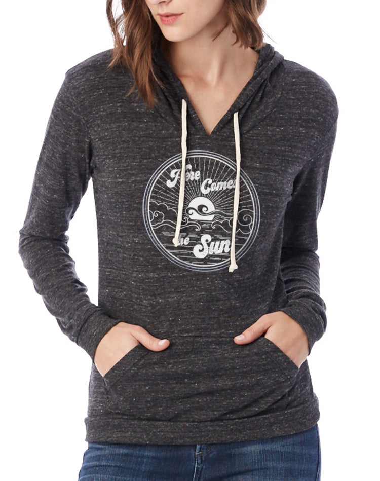 Women's Here Comes The Sun Eco-Jersey Pullover Hoodie - Breathe in Detroit