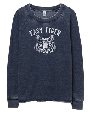 Women's Easy Tiger Loved-In French Terry Pullover - Breathe in Detroit