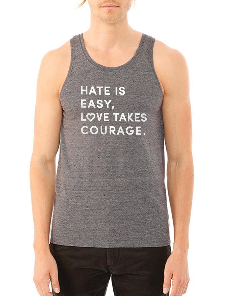 Unisex Love Takes Courage Eco Nep Jersey Tank - Breathe in Detroit