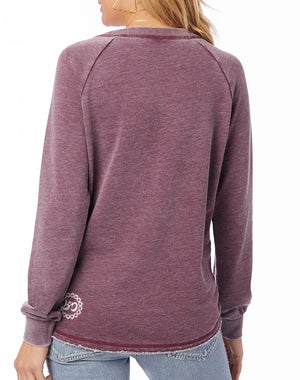 Women's Namaste Loved-In French Terry Pullover - Breathe in Detroit