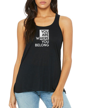 Women's You Are Here Flow Tank - Breathe in Detroit
