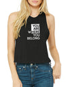 Women's You Are Here Racer Crop Tank - Breathe in Detroit
