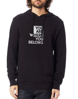 Unisex You Are Here Washed Terry Pullover Hoodie - Breathe in Detroit