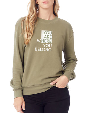 Women's You Are Here Washed Terry Sweatshirt - Breathe in Detroit
