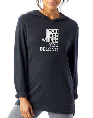 Unisex You Are Here Eco Jersey Hooded Pullover - Breathe in Detroit