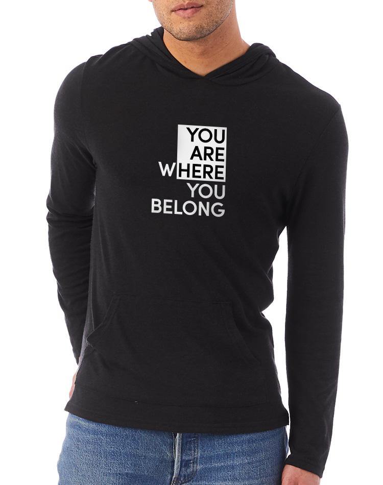 Unisex You Are Here Eco Jersey Hooded Pullover - Breathe in Detroit