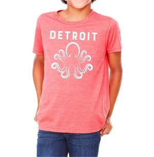 Youth Detroit Octopus Triblend Tee - Breathe in Detroit